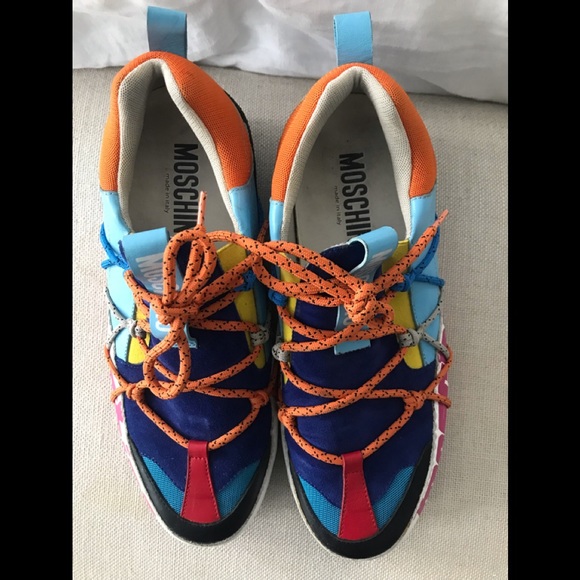 Men’s limited edition Moschino sneakers mixed colors size 42 - Picture 3 of 10